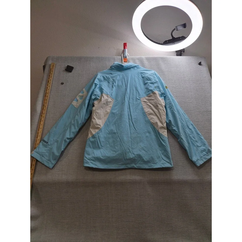 Freeride Scott Ski Jacket Womens L Blue White Mock Neck Raglan Sleeve Full Zip